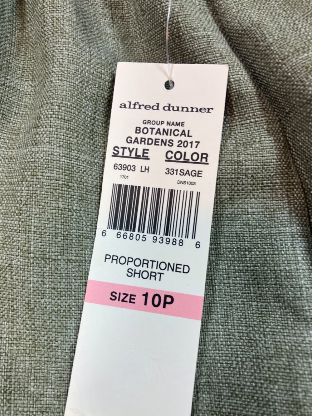 Alfred Dunner Women Green Elastic Waist Pull On Polyester Casual Pant Size 10P - Picture 3 of 6